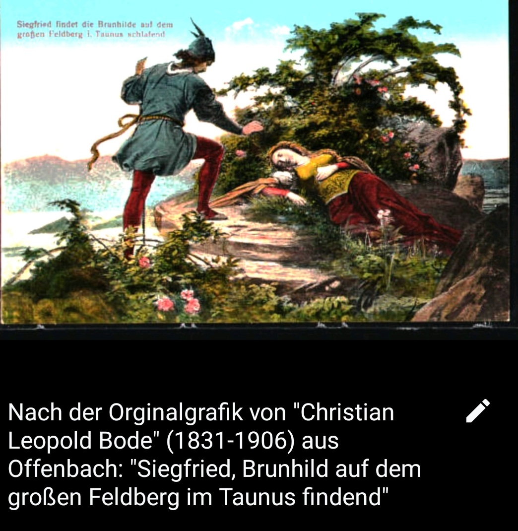 Siegfried Brunhilde schlafend auf dem Feldberg Taunus treffend